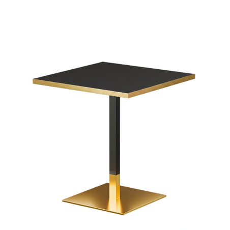 Mesa Da Bistro OMEGA 68x68 antracita con canto dorado