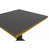 Mesa Da Bistro OMEGA 68x68 antracita con canto dorado