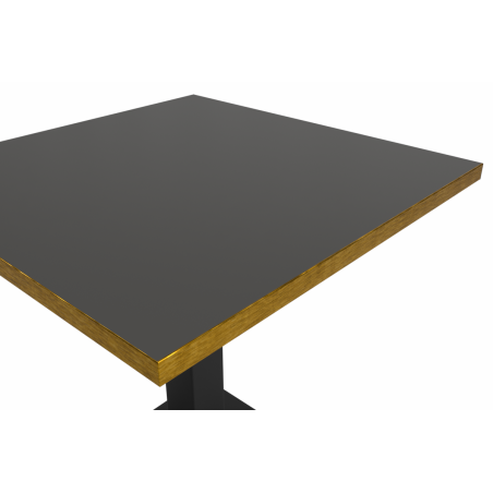 Mesa Da Bistro OMEGA 68x68 antracita con canto dorado