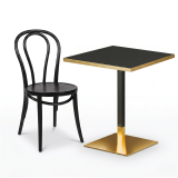 Mesa Da Bistro OMEGA 68x68 antracita con canto dorado