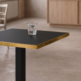 Mesa Da Bistro OMEGA 68x68 antracita con canto dorado