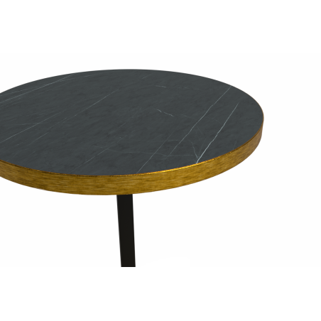 Mesa Da Bistro OMEGA R fi 68 gris piedra con canto dorado