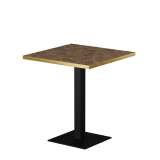 Mesa Da Bistro ALFA S 68x68 nogal con canto dorado