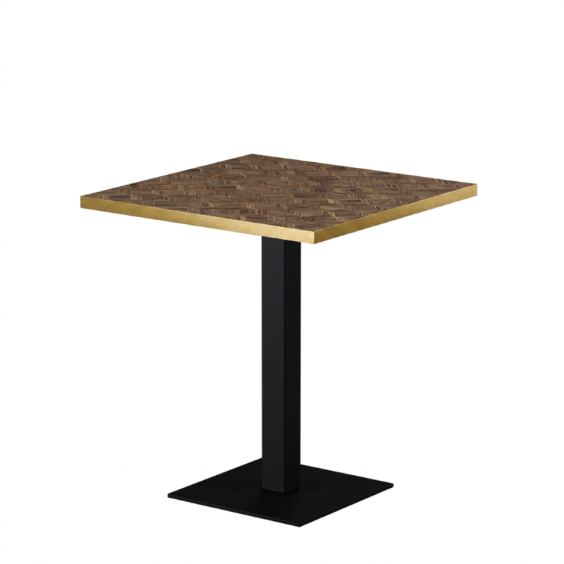 Mesa Da Bistro ALFA S 68x68 nogal con canto dorado