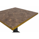 Mesa Da Bistro ALFA S 68x68 nogal con canto dorado