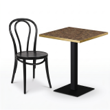 Mesa Da Bistro ALFA S 68x68 nogal con canto dorado