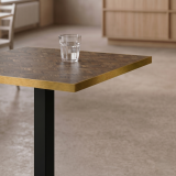 Mesa Da Bistro ALFA S 68x68 nogal con canto dorado