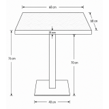 Mesa Da Bistro ALFA S 68x68 nogal con canto dorado
