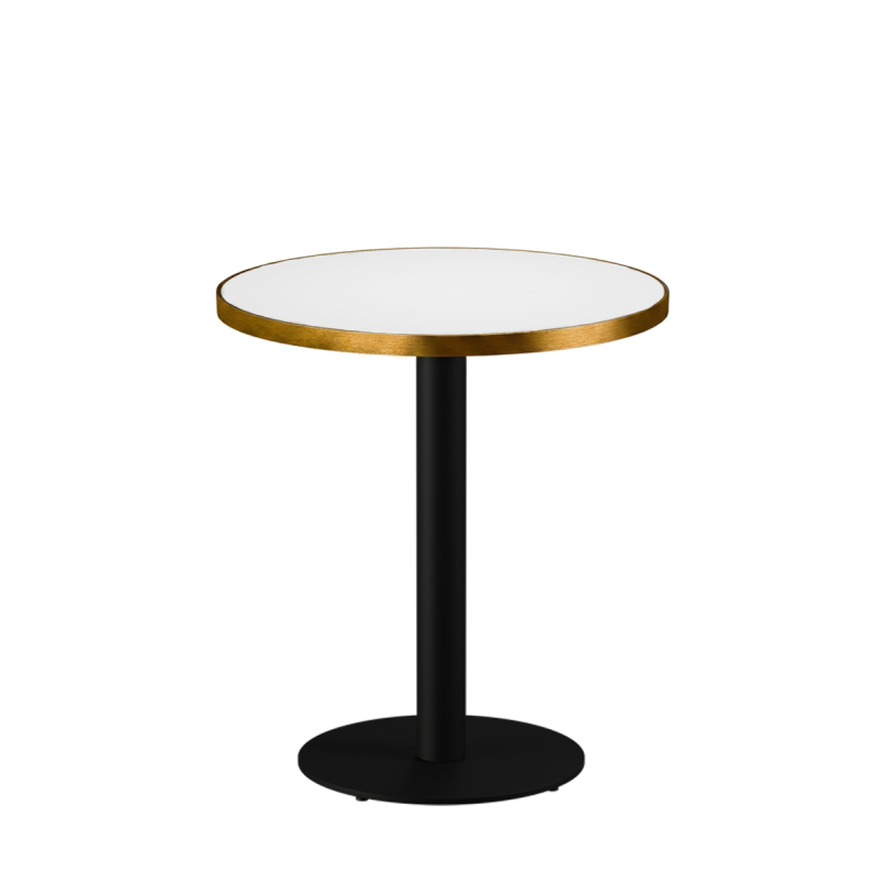 Mesa Da Bistro ALFA R fi 68 blanca con canto dorado
