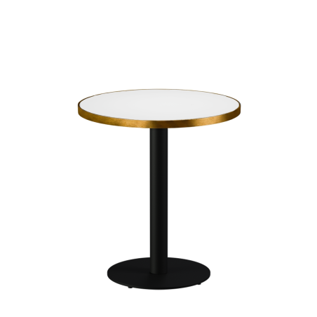 Mesa Da Bistro ALFA R fi 68 blanca con canto dorado