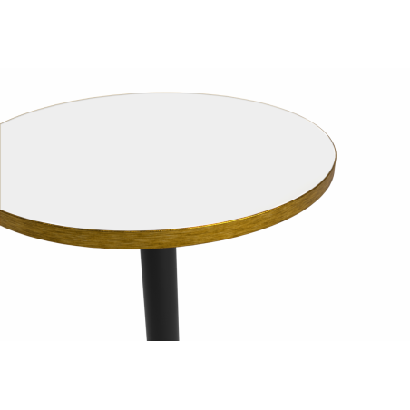 Mesa Da Bistro ALFA R fi 68 blanca con canto dorado