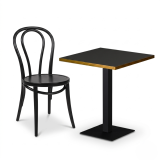 Mesa Da Bistro ALFA S 68x68 antracita con canto dorado