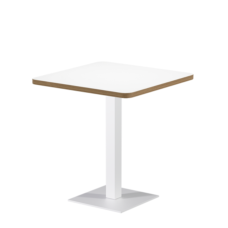 Mesa Da Bistro ALFA S 68x68 blanca con borde Multiplex