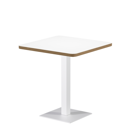 Mesa Da Bistro ALFA S 68x68 blanca con borde Multiplex