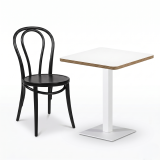 Mesa Da Bistro ALFA S 68x68 blanca con borde Multiplex