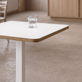 Mesa Da Bistro ALFA S 68x68 blanca con borde Multiplex