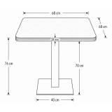Mesa Da Bistro ALFA S 68x68 blanca con borde Multiplex