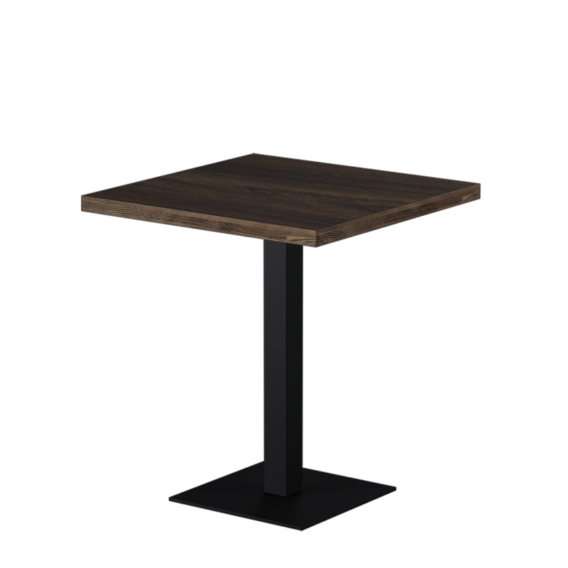 Mesa Da Bistro ALFA S 68x68 nogal del sur con borde Dark Wood