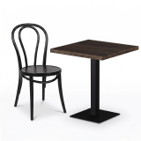 Mesa Da Bistro ALFA S 68x68 nogal del sur con borde Dark Wood