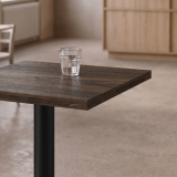Mesa Da Bistro ALFA S 68x68 nogal del sur con borde Dark Wood