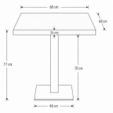Mesa Da Bistro ALFA S 68x68 nogal del sur con borde Dark Wood