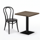 Mesa Da Bistro ALFA S 68x68 roble Sonoma tabac con borde Dark Wood