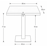 Mesa Da Bistro ALFA S 68x68 roble Sonoma tabac con borde Dark Wood