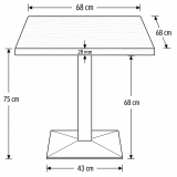 Mesa Da Bistro GIZA 68x68 roble cortona con canto Light Wood