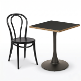 Mesa Da Bistro ARIOSO 68x68 antracita con borde Multiplex