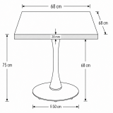 Mesa Da Bistro ARIOSO 68x68 antracita con borde Multiplex