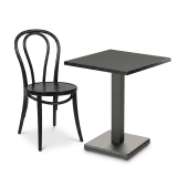 Mesa Da Bistro IMPERIO 68x68 antracita con canto Matt Black