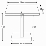 Mesa Da Bistro IMPERIO 68x68 antracita con canto Matt Black
