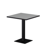 Mesa Da Bistro ALFA S 68x68 gris perla con borde Matt Black