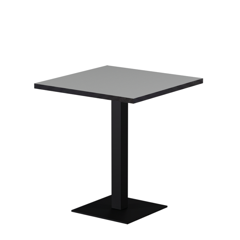 Mesa Da Bistro ALFA S 68x68 gris perla con borde Matt Black