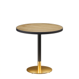 Mesa Da Bistro OMEGA R fi 68 roble atemporal con canto negro mate