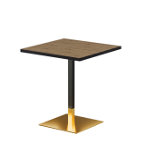Mesa OMEGA 68x68 roble artisan con canto negro mate