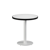 Mesa Da Bistro ALFA R fi 68 blanca con canto negro mate