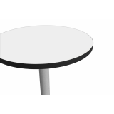 Mesa Da Bistro ALFA R fi 68 blanca con canto negro mate