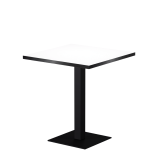 Mesa Da Bistro ALFA S 68x68 blanca con canto negro mate
