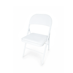 Catering silla plegable POLY 4 blanca piel sintética