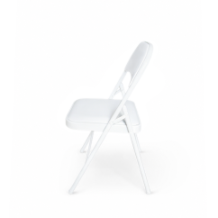 Catering silla plegable POLY 4 blanca piel sintética