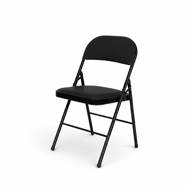 Catering silla plegable POLY 4 negra piel sintética
