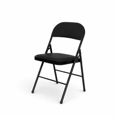 Catering silla plegable POLY 4 negra piel sintética