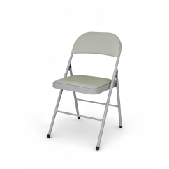Catering silla plegable POLY 4 gris piel sintética