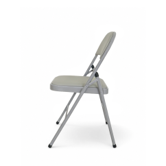 Catering silla plegable POLY 4 gris piel sintética