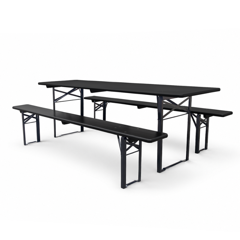 Juego de cervecería WOODY SOLID 220x70 negro