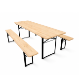 Juego de cervecería WOODY SOLID 220x70 pino