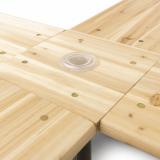 Mesa para jardín cervecero WOODY CROSS 241x241 abeto