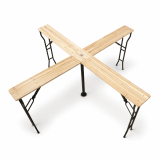 Mesa para jardín cervecero WOODY CROSS 241x241 abeto