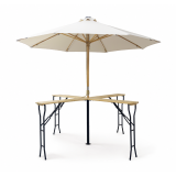 Mesa para jardín cervecero WOODY CROSS 241x241 abeto
